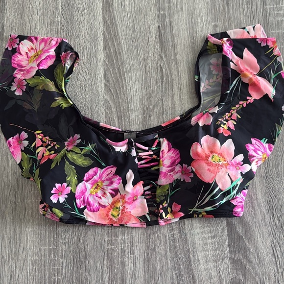 TiniBikini Floral Black and Pink Bikini - Picture 3 of 3
